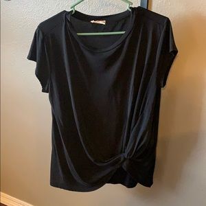 Black top with tie-up front.